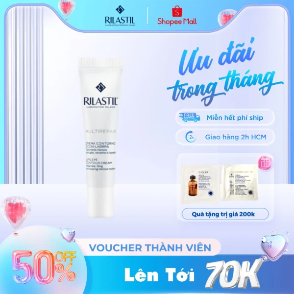 Kem chống lão hóa sớm dành cho vùng mắt Rilastil Multirepair Lips - Eyes Contour Cream 15ml Rilastil Multirepair scaled