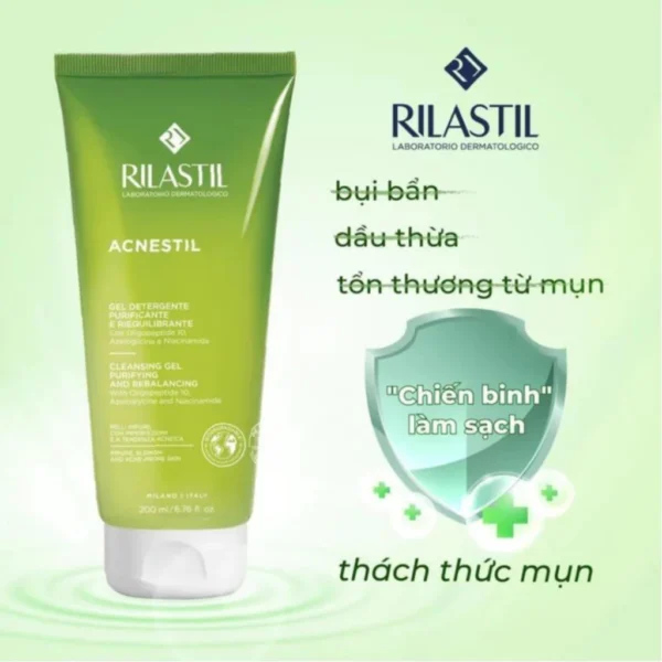 Gel rửa mặt cho da dầu mụn Rilastil Acnestil Cleansing 200ml Rilastil Acnestil Cleansing Gel 2