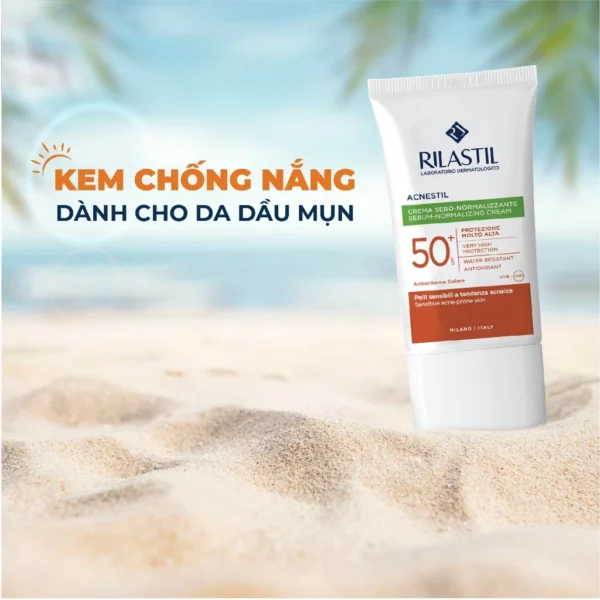 Kem chống nắng kiểm soát nhờn cho da mụn Rilastil Acnestil Sebum Normalizing Cream SPF 50+ 40ml Rilastil Acnestil Sebum Normalizing Cream 3