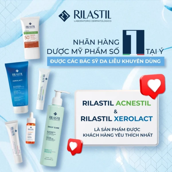 Kem chống nắng kiểm soát nhờn cho da mụn Rilastil Acnestil Sebum Normalizing Cream SPF 50+ 40ml Rilastil Acnestil Sebum Normalizing Cream 5