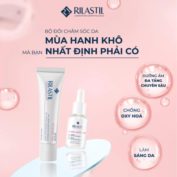 Kem dưỡng cấp ẩm 72h dành cho mọi loại da Rilastil Aqua Intense Gel Cream 72h 40ml Rilastil Aqua Intense Gel Cream 4