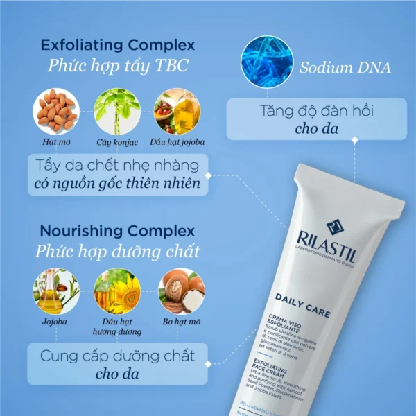 Kem tẩy tế bào chết Rilastil Daily Care Exfoliating Face Cream 75ml Rilastil Daily Care Exfoliating Face Cream 2