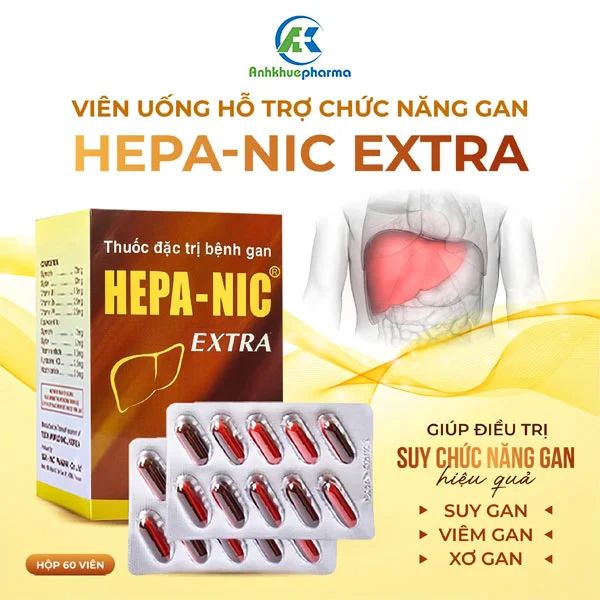 Hepa-Nic Extra – Bảo vệ & hỗ trợ chức năng gan Hepa-Nic Extra là thuốc điều trị gan hiệu quả, được nhiều bác sĩ khuyên dùng để nâng cao chức năng gan, giảm triệu chứng của bệnh gan và hỗ trợ quá trình phục hồi sơ gan